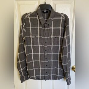Paige Shirt Men’s Medium Grey & White Flannel Button Up Check M